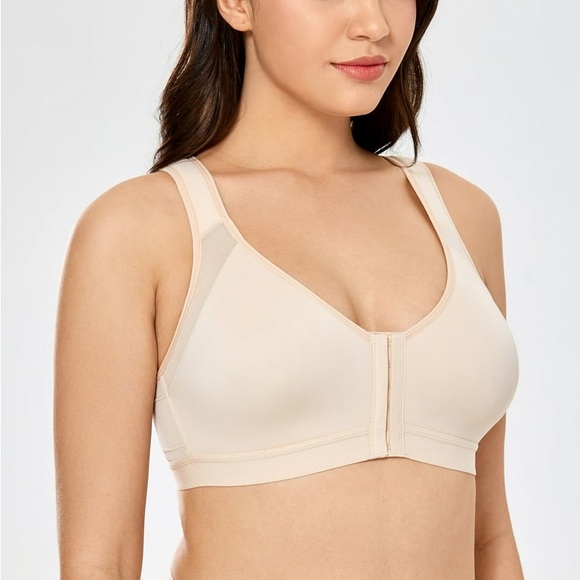 DELIMIRA Women's Full Coverage Front Closure Back Support Beige 38C - Picture 4 of 13